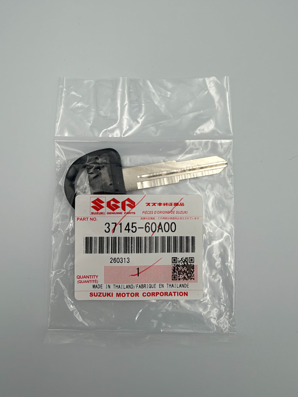 Suzuki OEM key blank 37145-60A00 - back