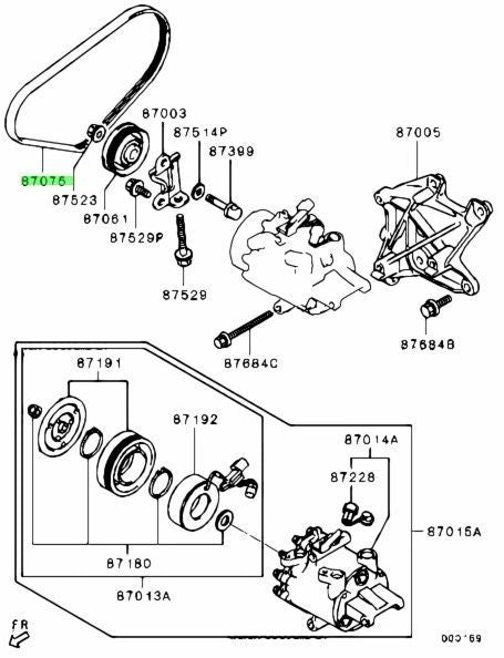 Mitsubishi Minicab AC Belt - U62T - Aftermarket