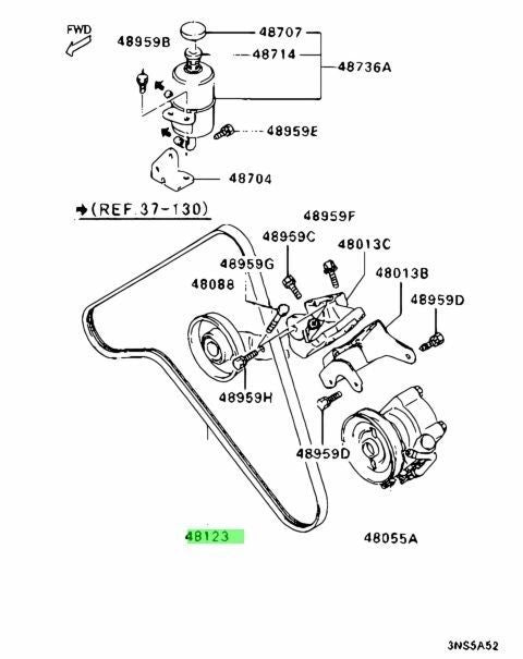 Mitsubishi Minicab Power Steering Belt - U41T - U42T - Aftermarket